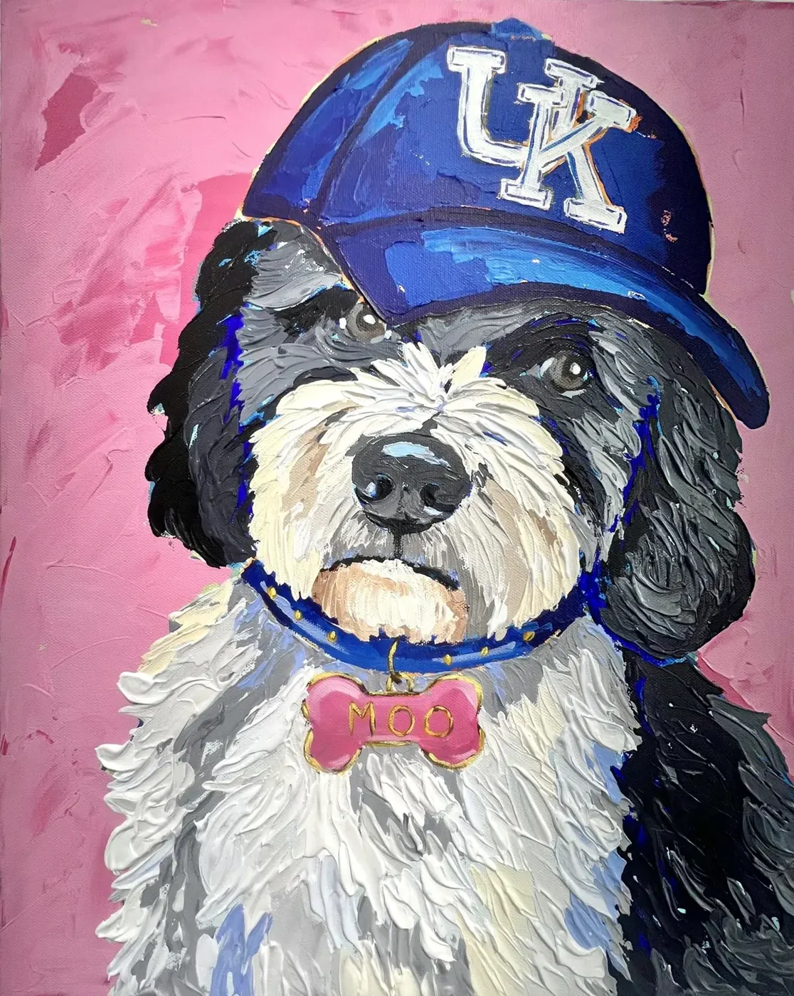 Custom painted pet portrait, 20" x 20"