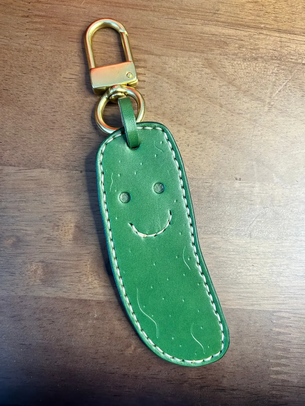 Leather pickle charm