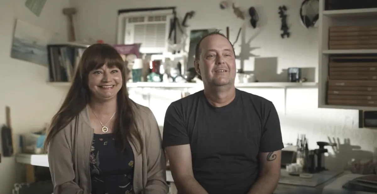 The two makers behind Bridewell Stone in their studio