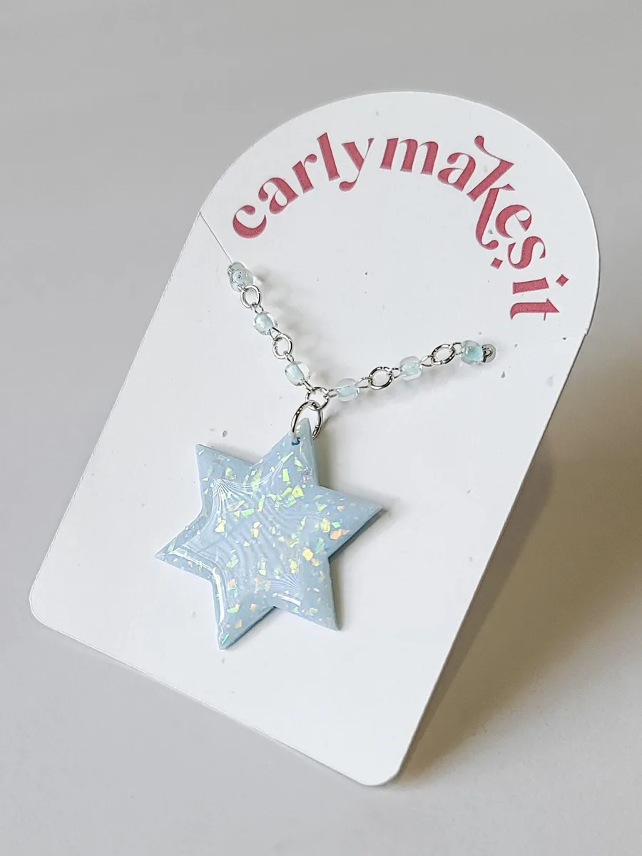 Opal Star of David necklace