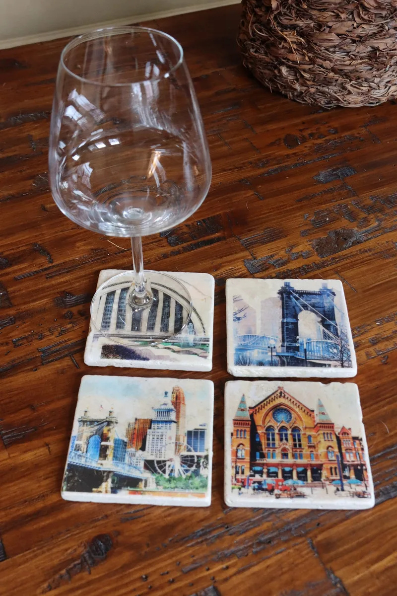 Cincinnati stone coaster set
