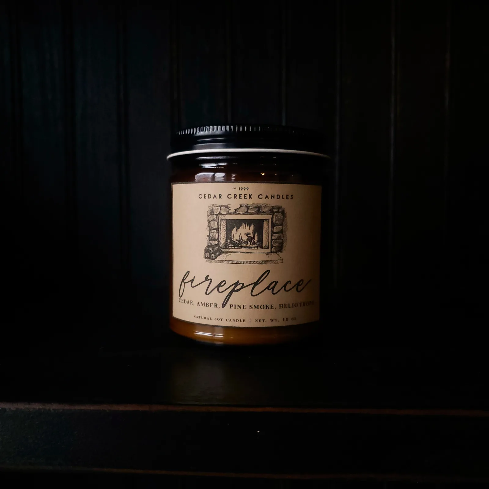 Fireplace soy candle