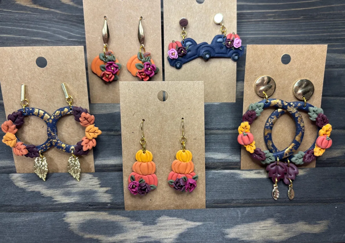 Sculpted autumn earrings