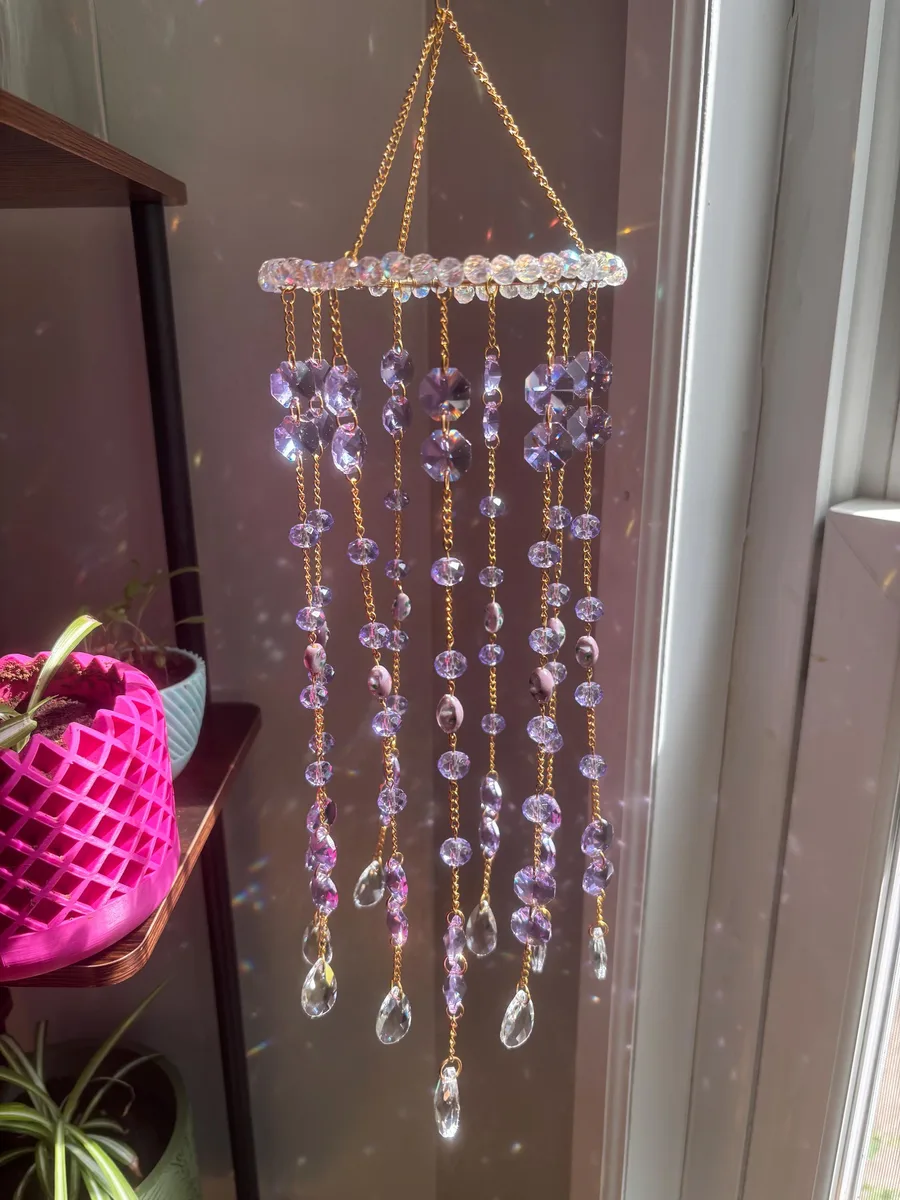 Lavender crystal suncatcher