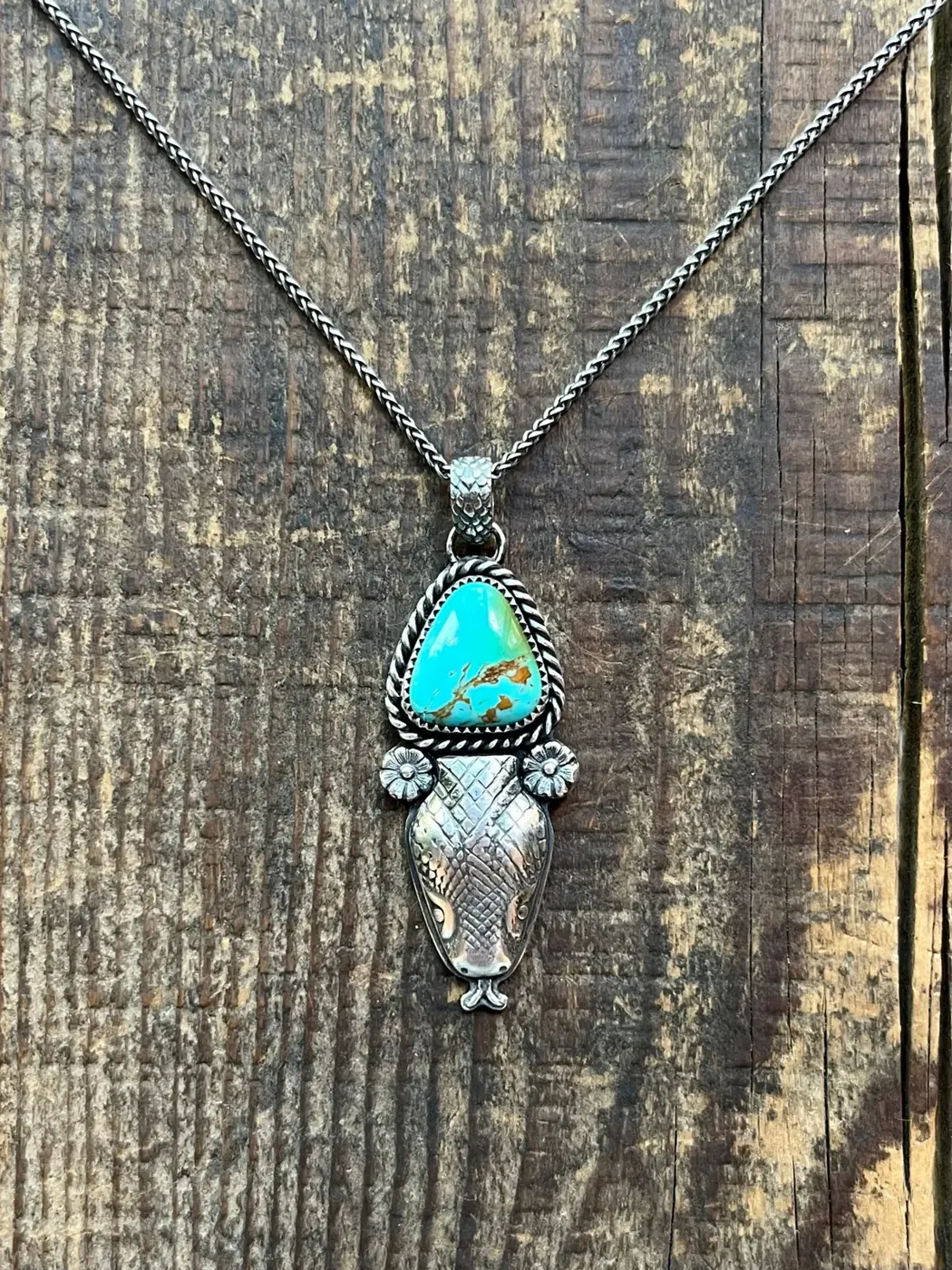 Snakehead pendant with Kings Manassa turquoise