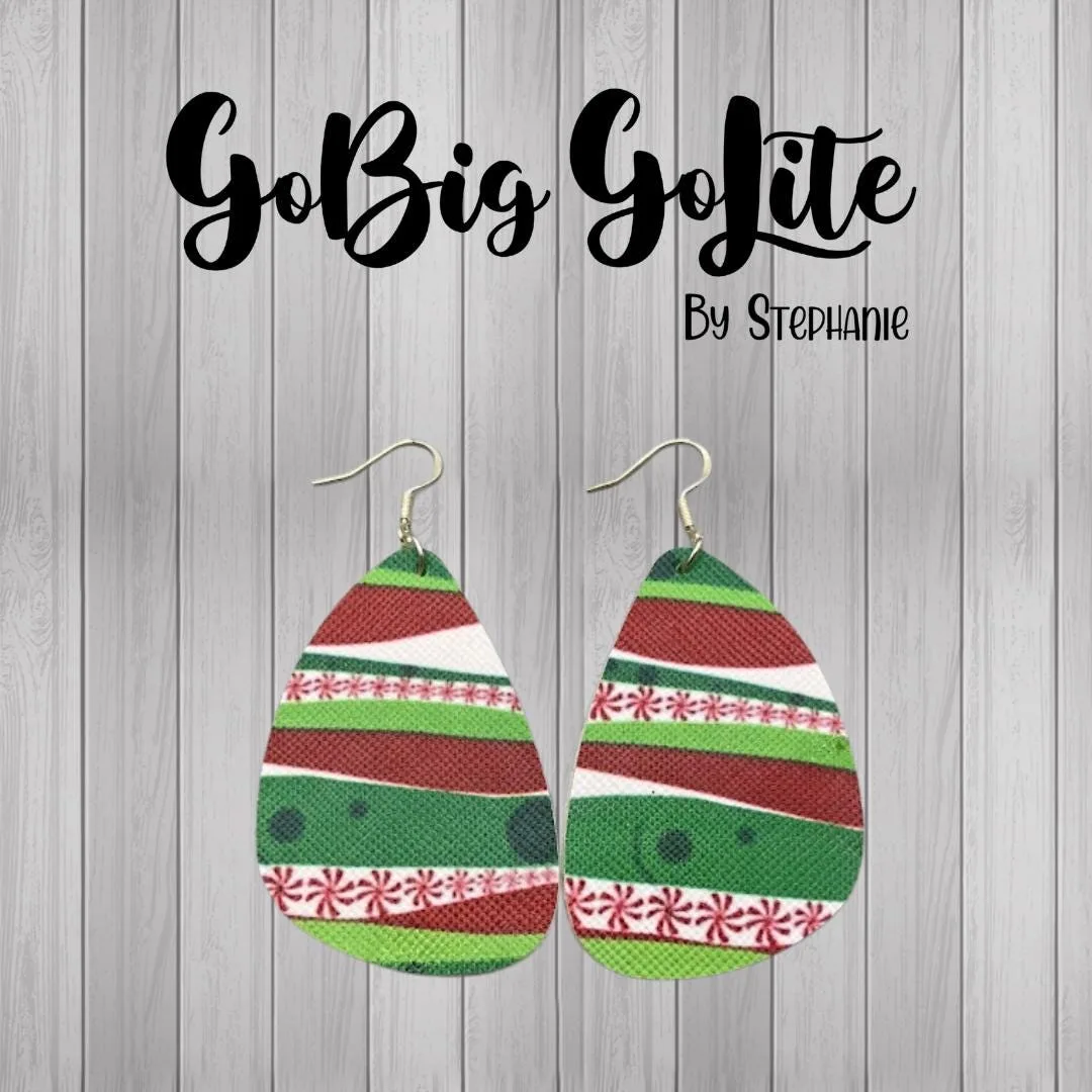 Faux leather Christmas earrings