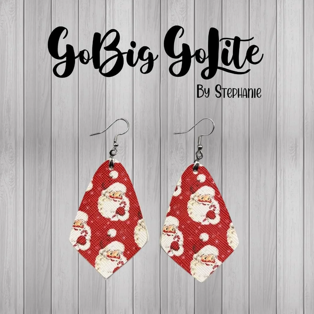 Faux leather Santa earrings
