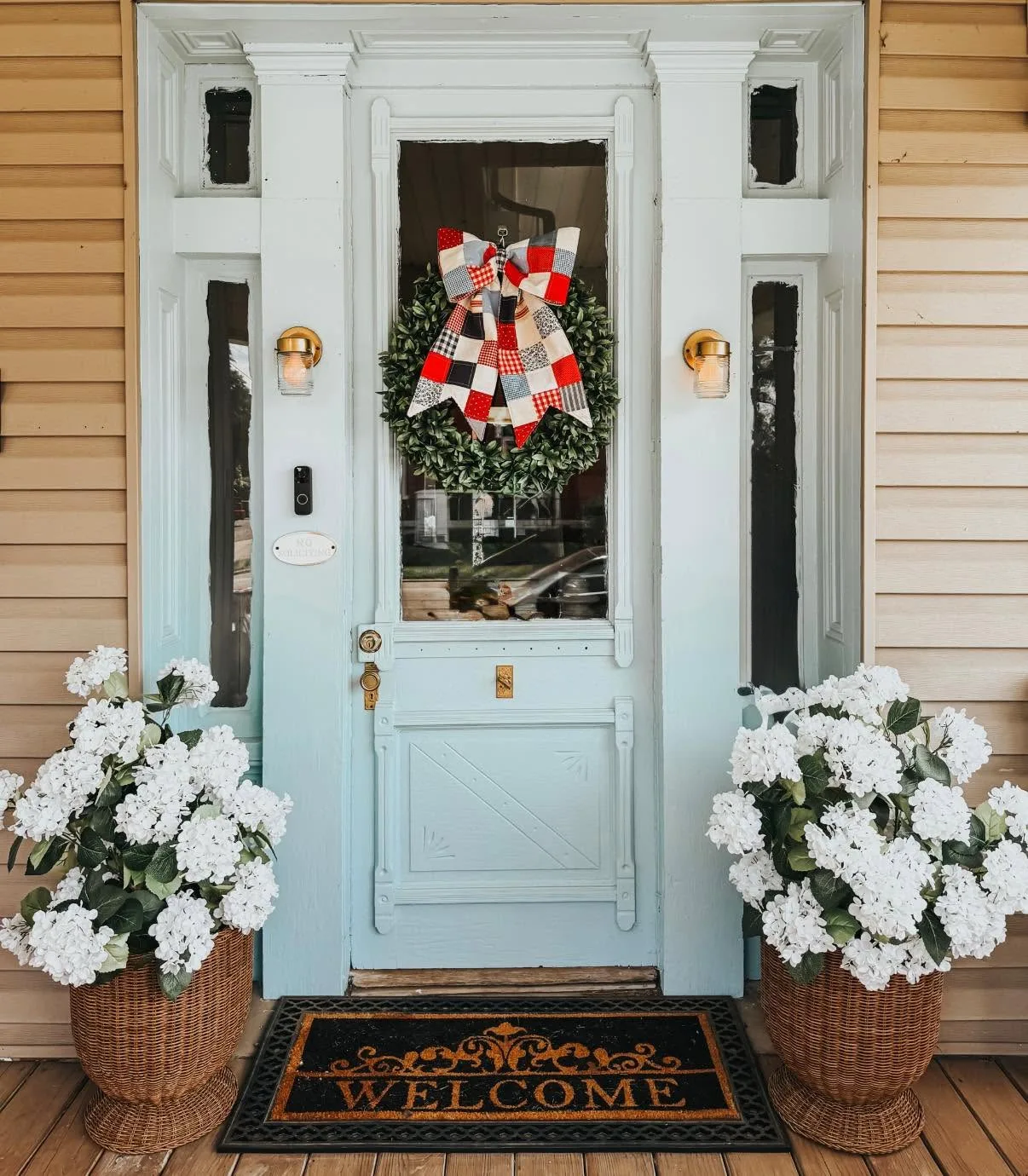 American Patchwork Bow Wreath