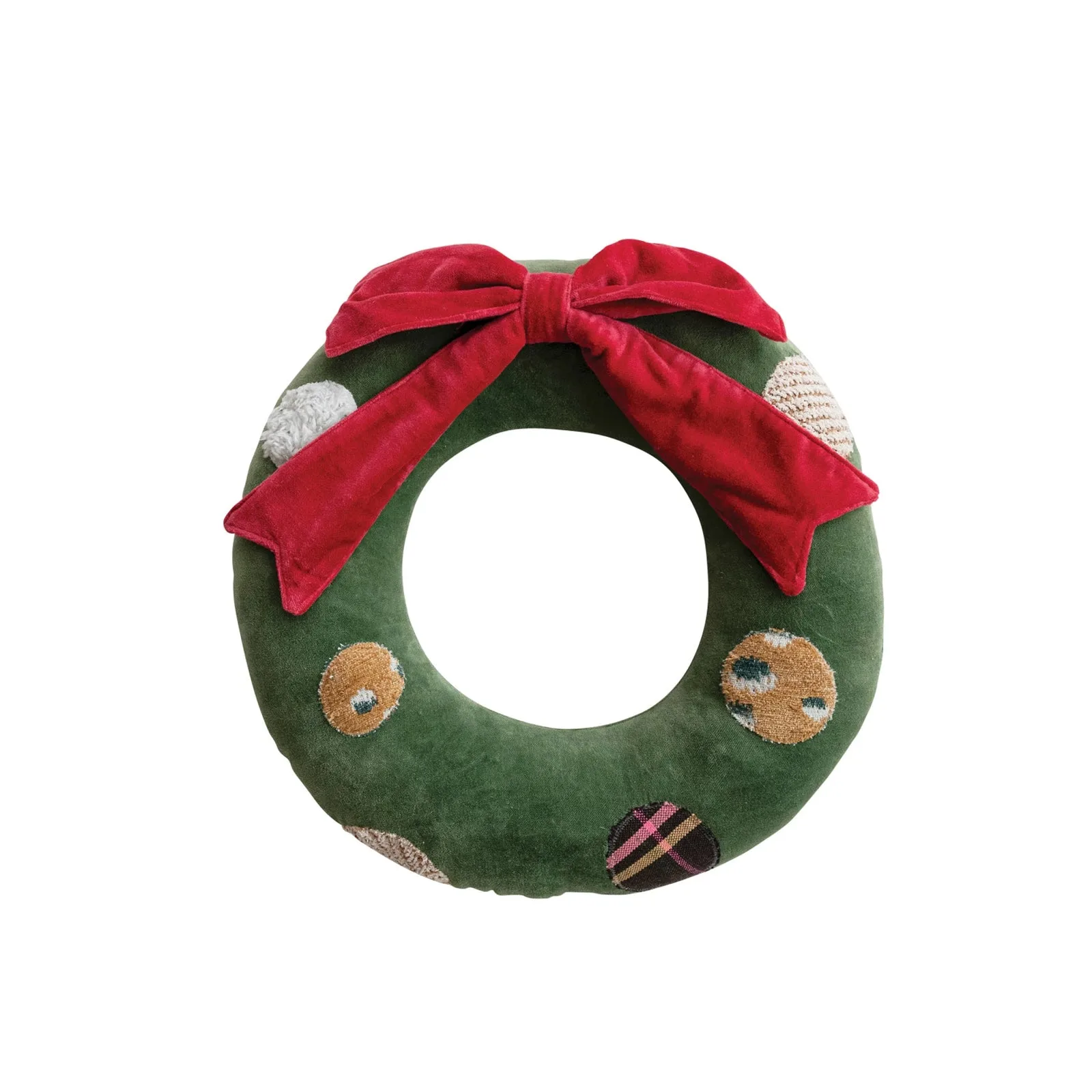 Velvet Patchwork Wreath Pillow