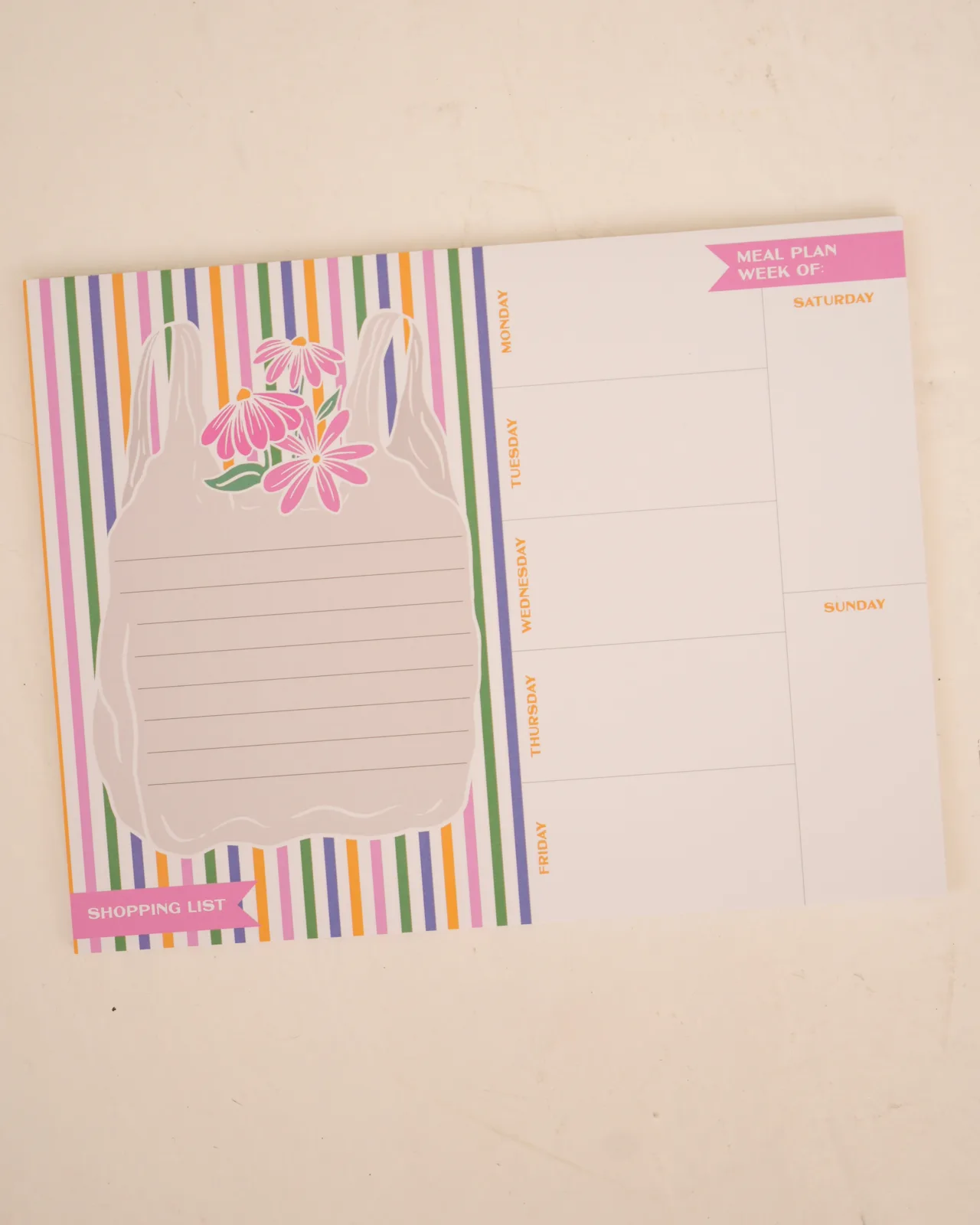 Weekly Grocery List & Meal Plan Notepad