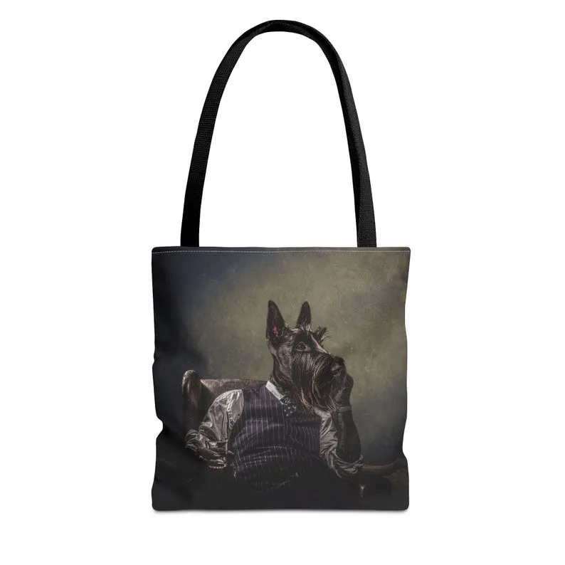 Scottish terrier drinking Scotch tote bag