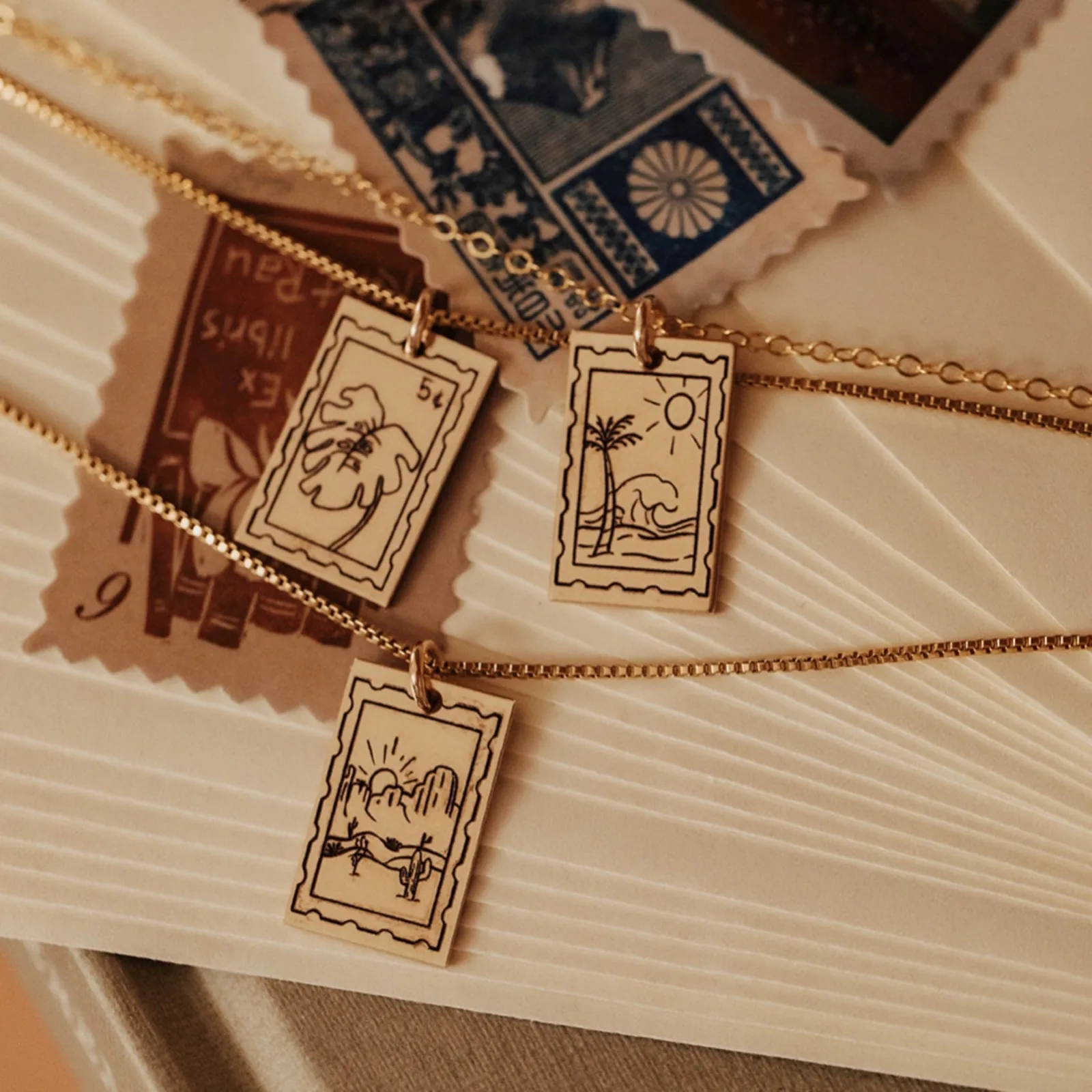 Postage Stamp Necklace