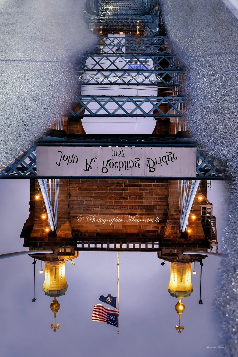Roebling Suspension Bridge Reflection