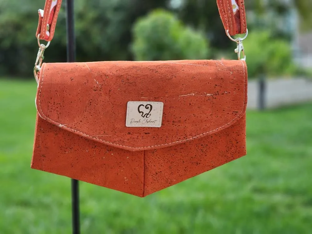 Orange cork Skye handbag
