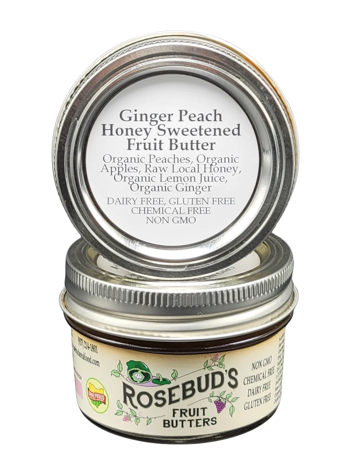 Ginger peach honey-sweetened fruit butter