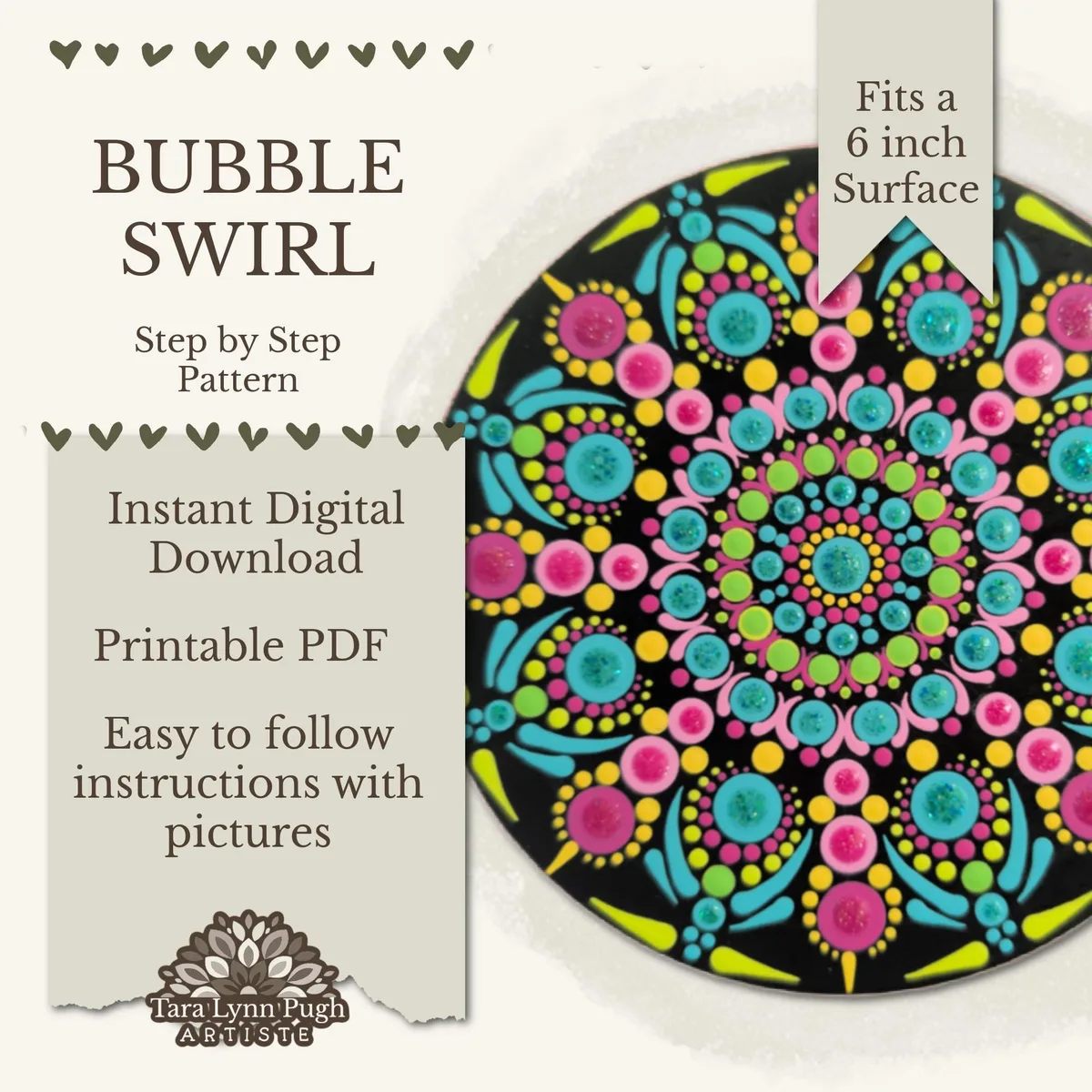Bubble Swirl dot mandala pattern