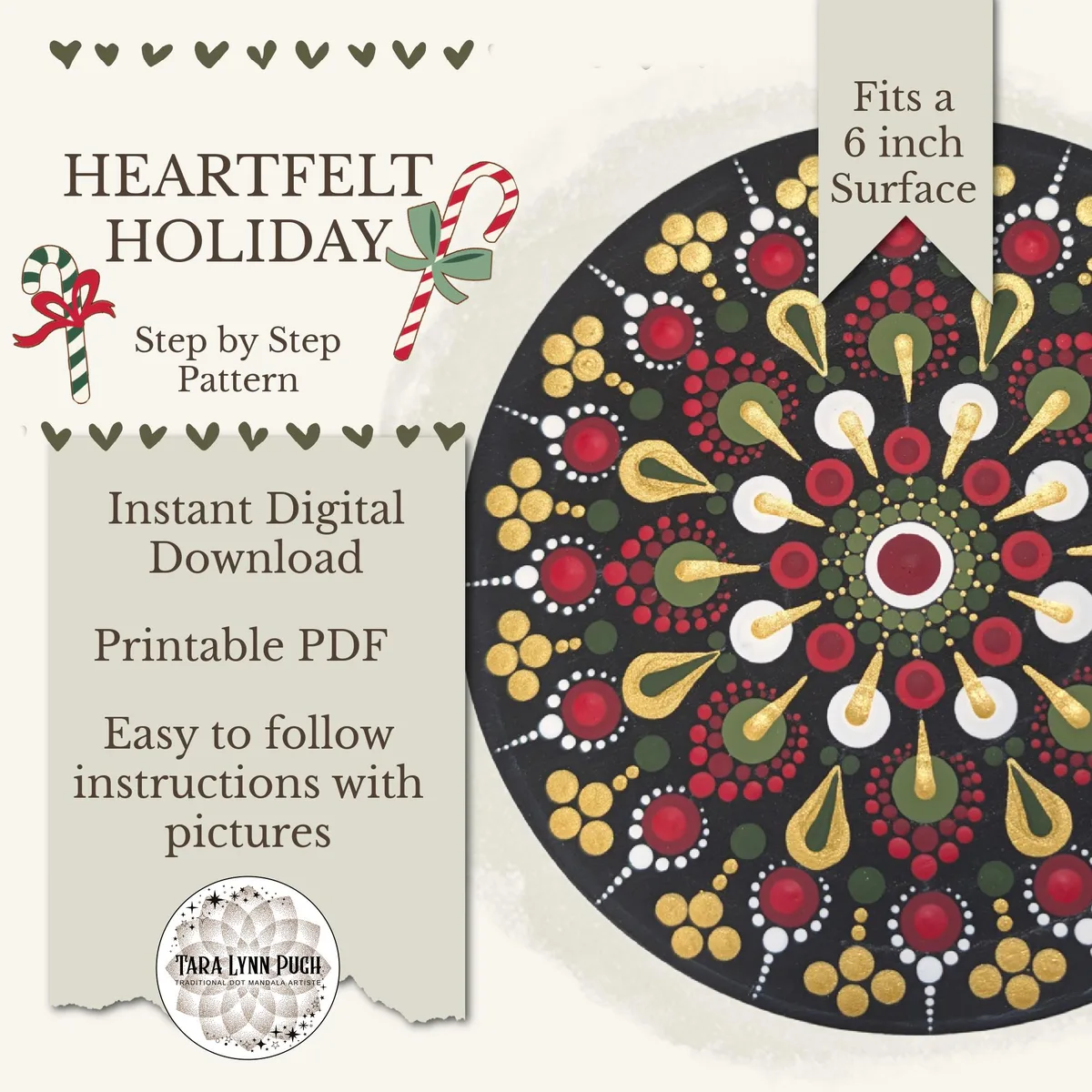 The Heartfelt Holiday dot mandala