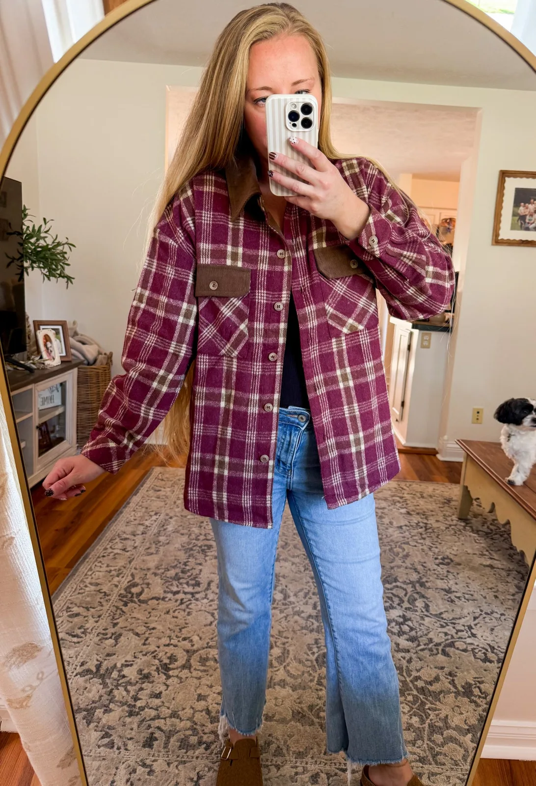 Backroad Burgundy Brushed Flannel Shacket