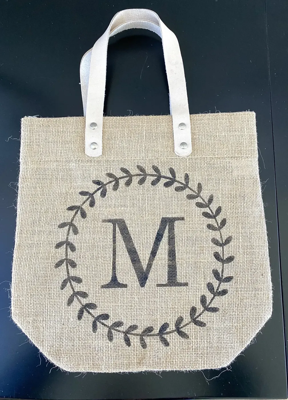 Small Market Tote, initial monogram