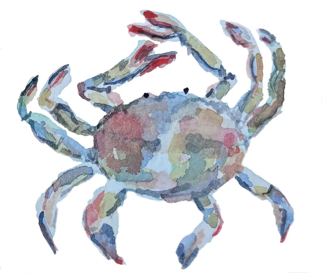 Watercolor of a blue crab