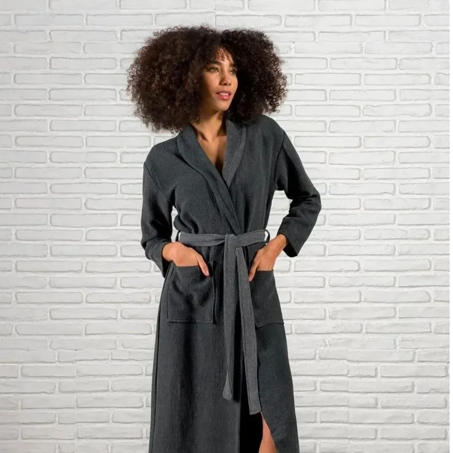 Stone Washed Waffle - Cotton Robe